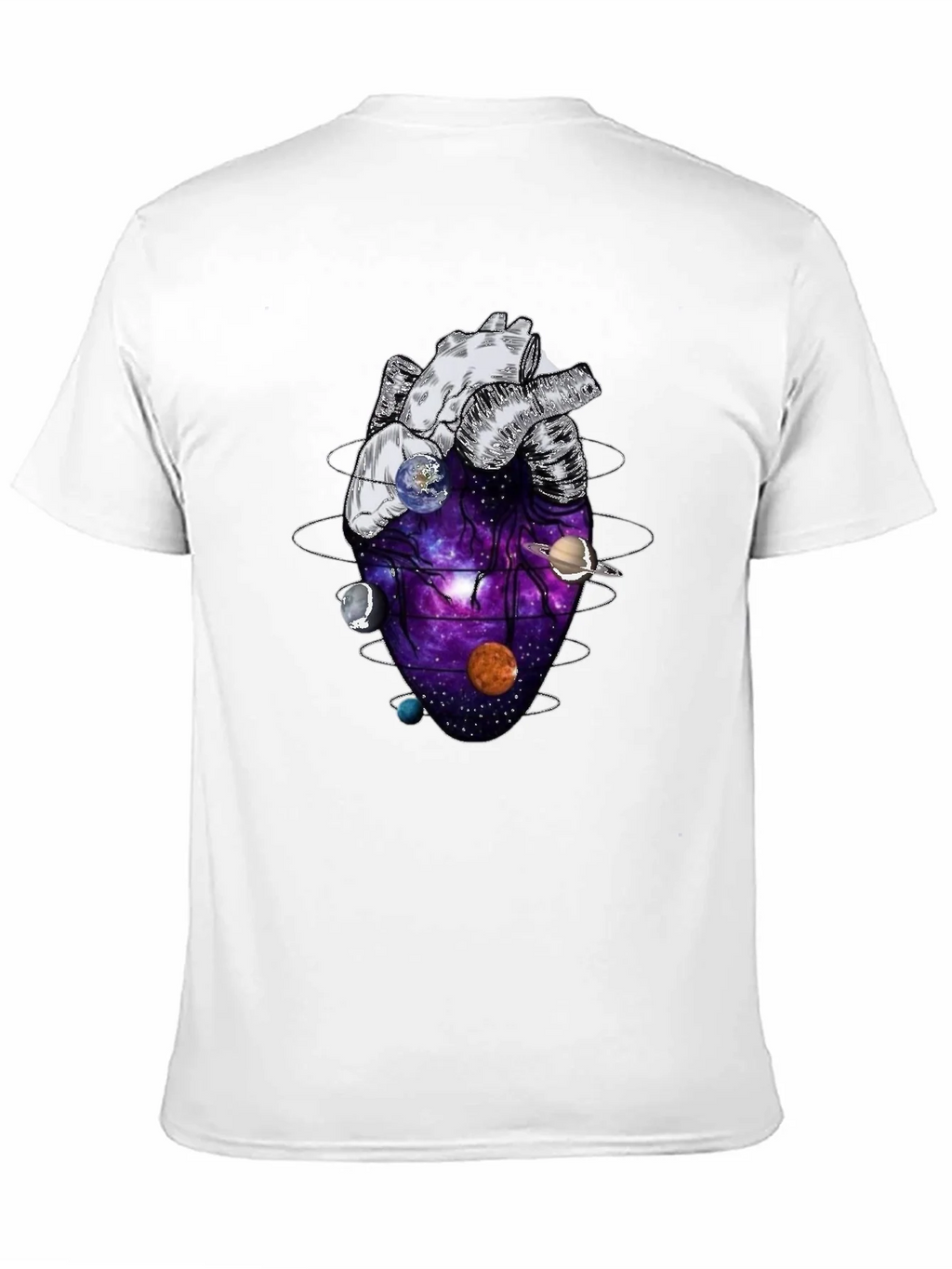 Anatomical Heart Planets Universe Mens T-Shirt product image 2