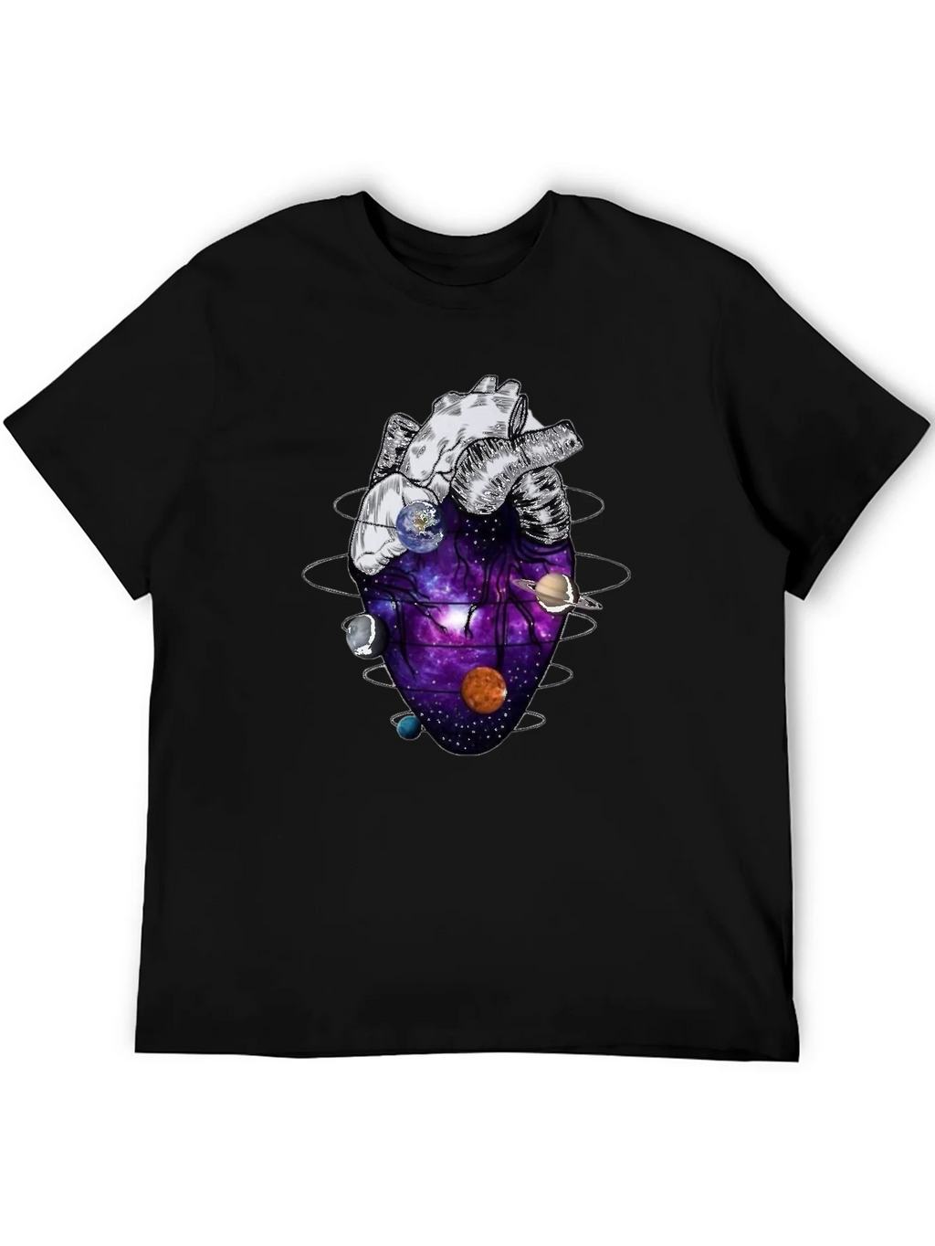 Anatomical Heart Planets Universe Mens T-Shirt product image 7