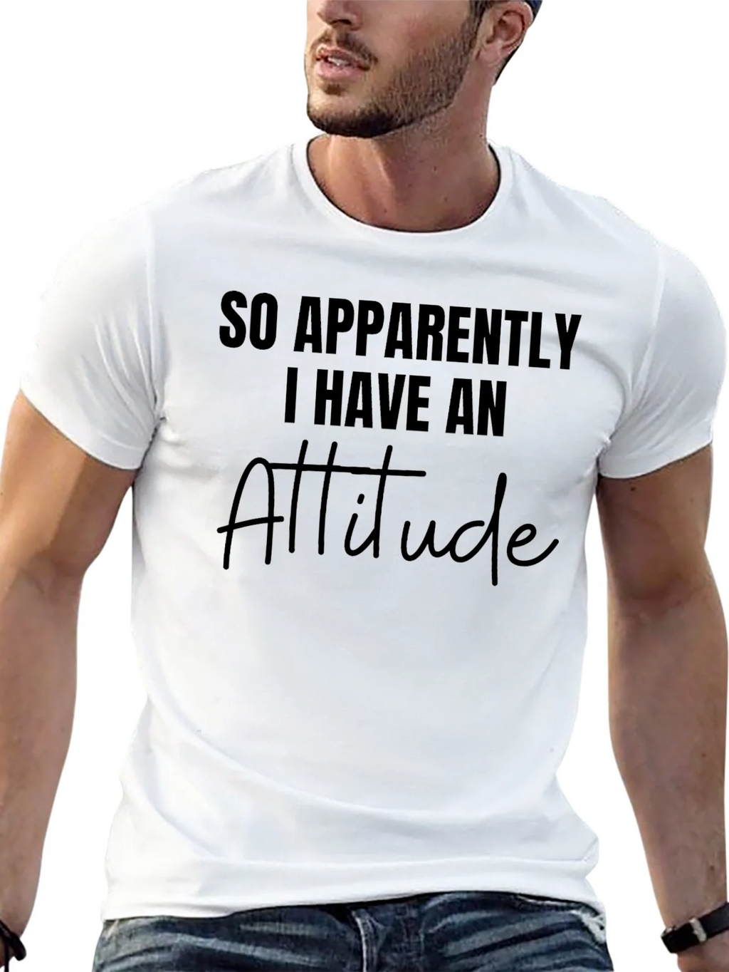 Attitude Black T-Shirt - Funny Slogan Tee product image 4