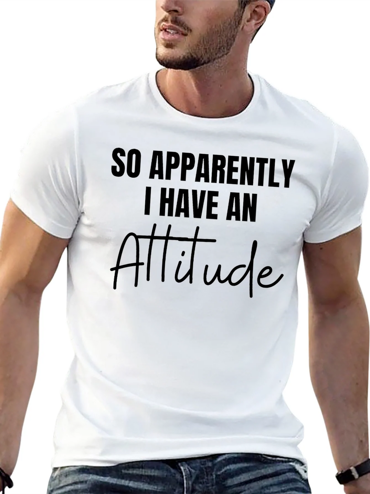 Attitude Black T-Shirt - Funny Slogan Tee product image 4