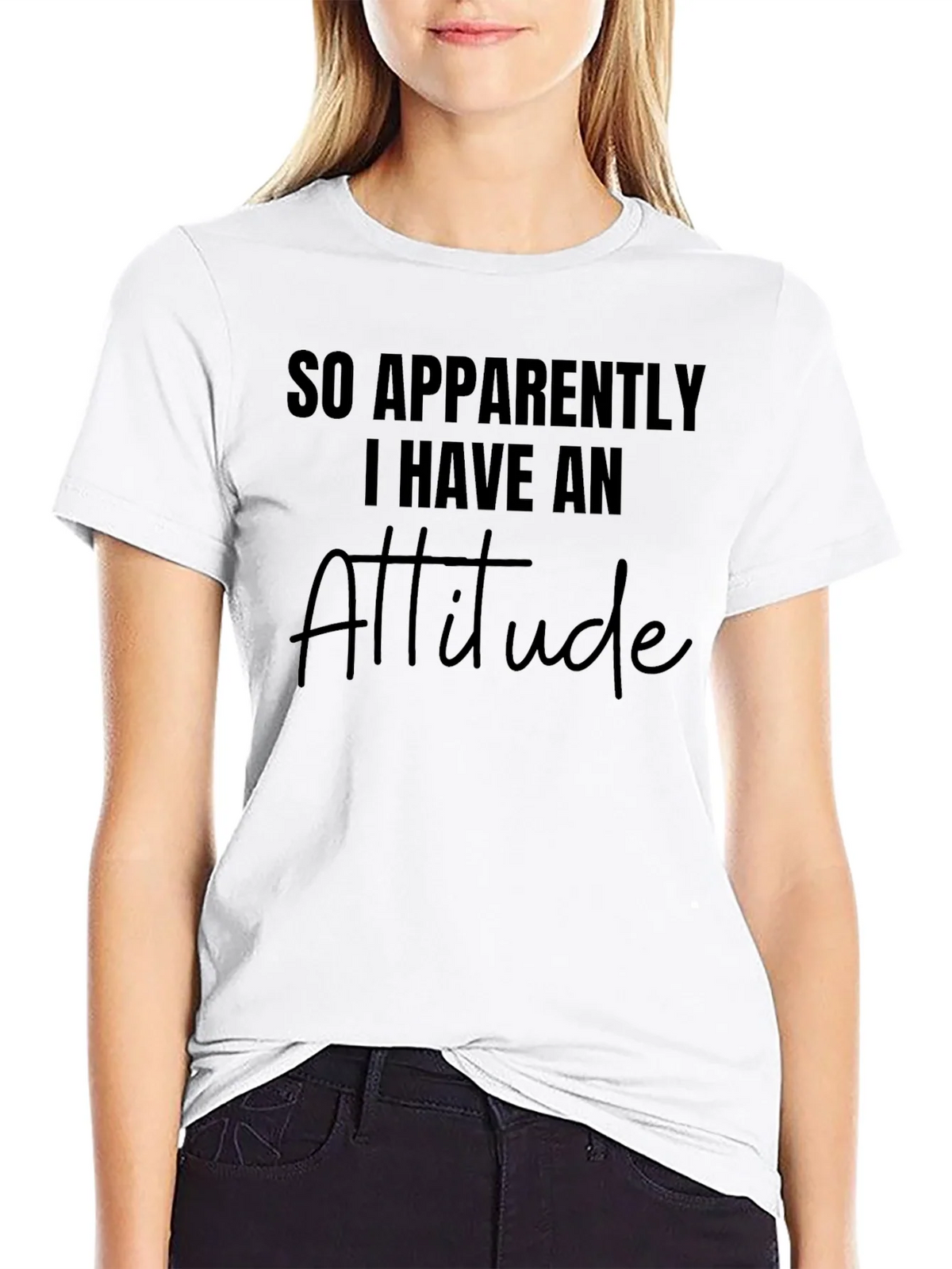 Attitude Black T-Shirt - Funny Slogan Tee product image 11