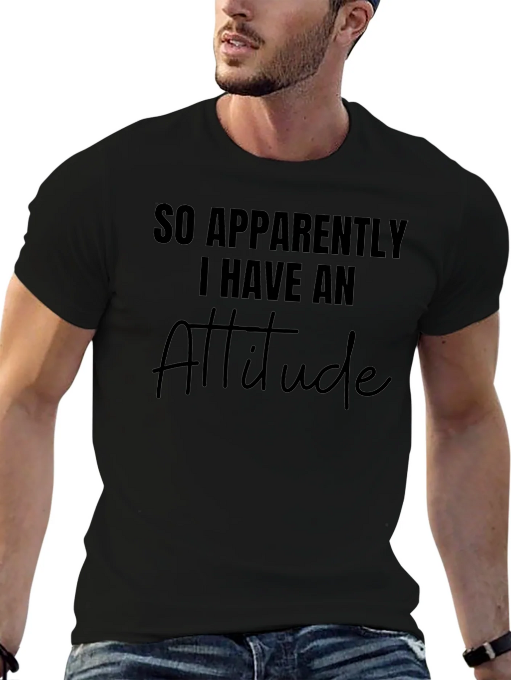Attitude Black T-Shirt - Funny Slogan Tee product image 9