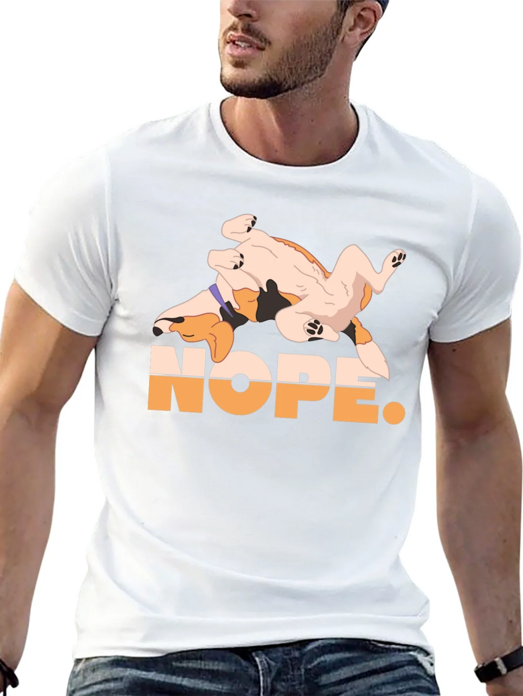 Nope. Dog Graphic Black T-Shirt product image 4
