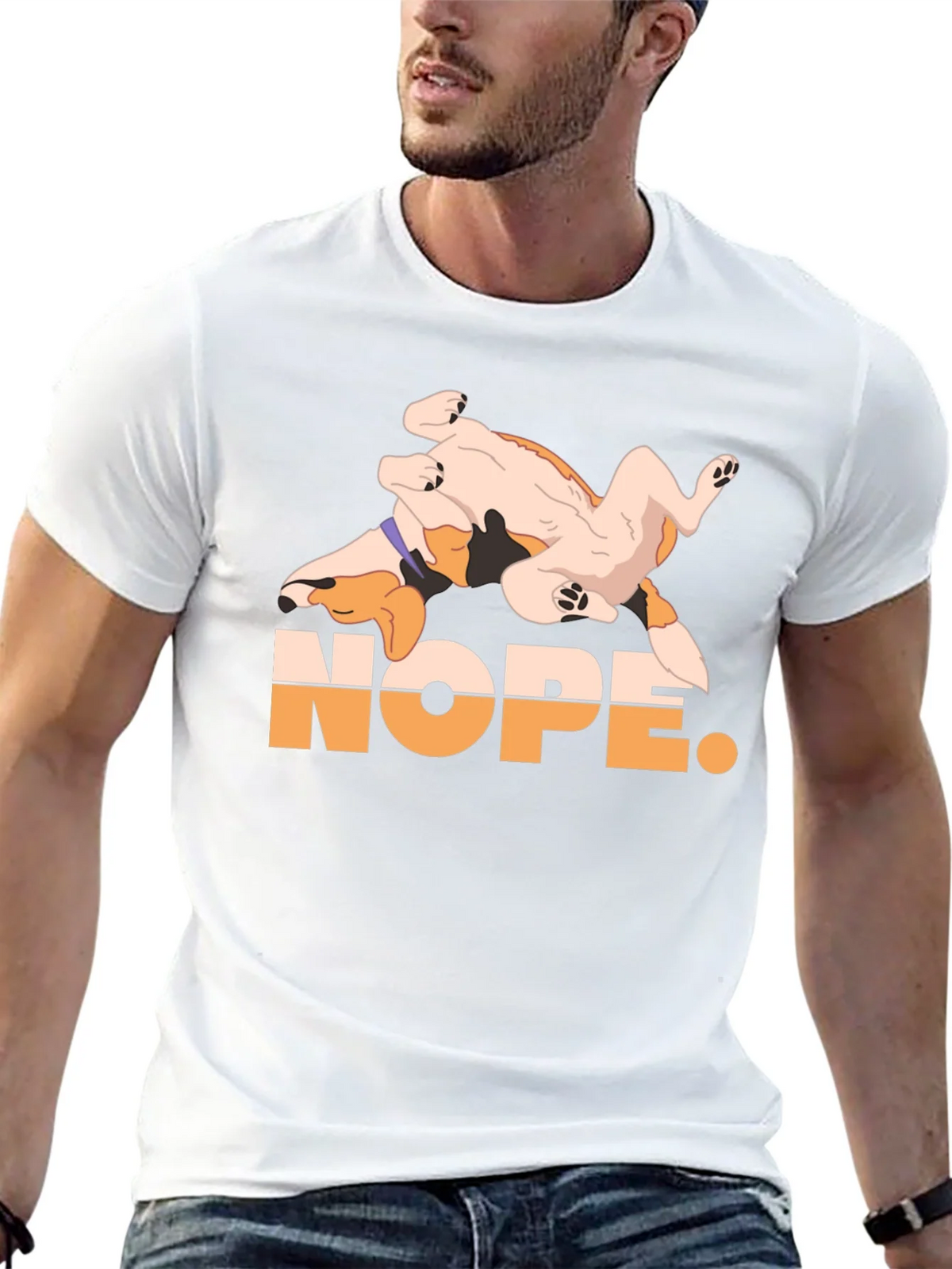 Nope. Dog Graphic Black T-Shirt product image 4