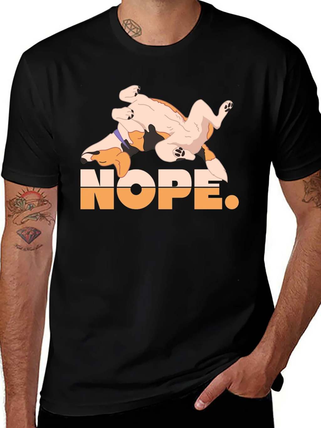 Nope. Dog Graphic Black T-Shirt product image 1