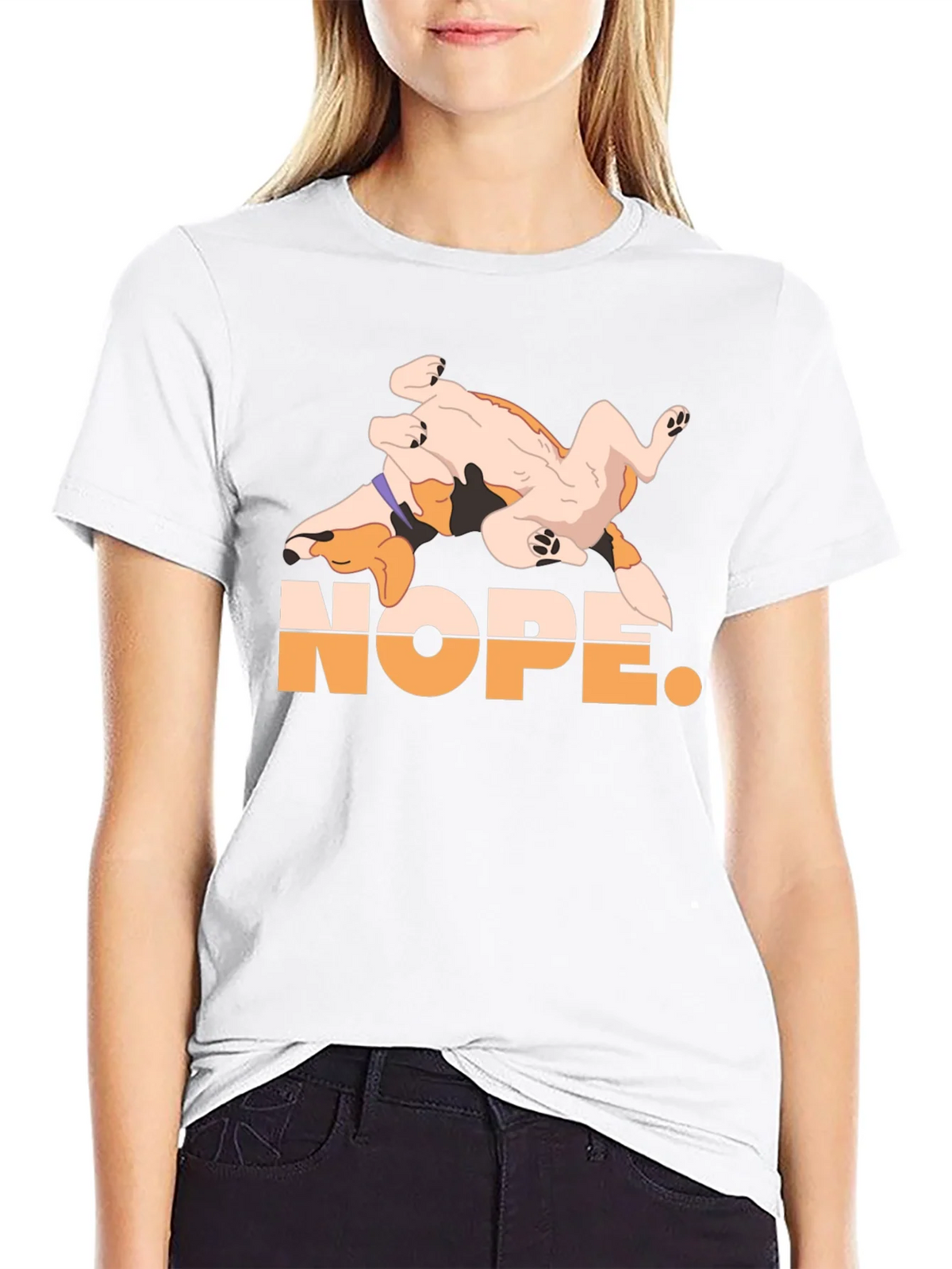 Nope. Dog Graphic Black T-Shirt product image 11