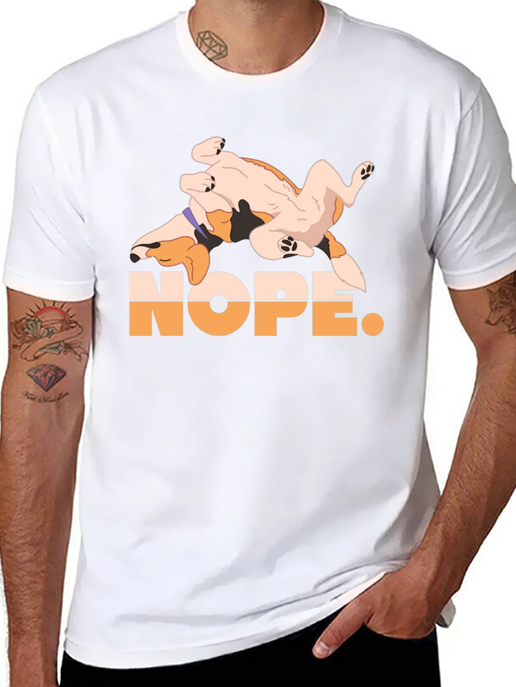 Nope. Dog Graphic Black T-Shirt product image 10