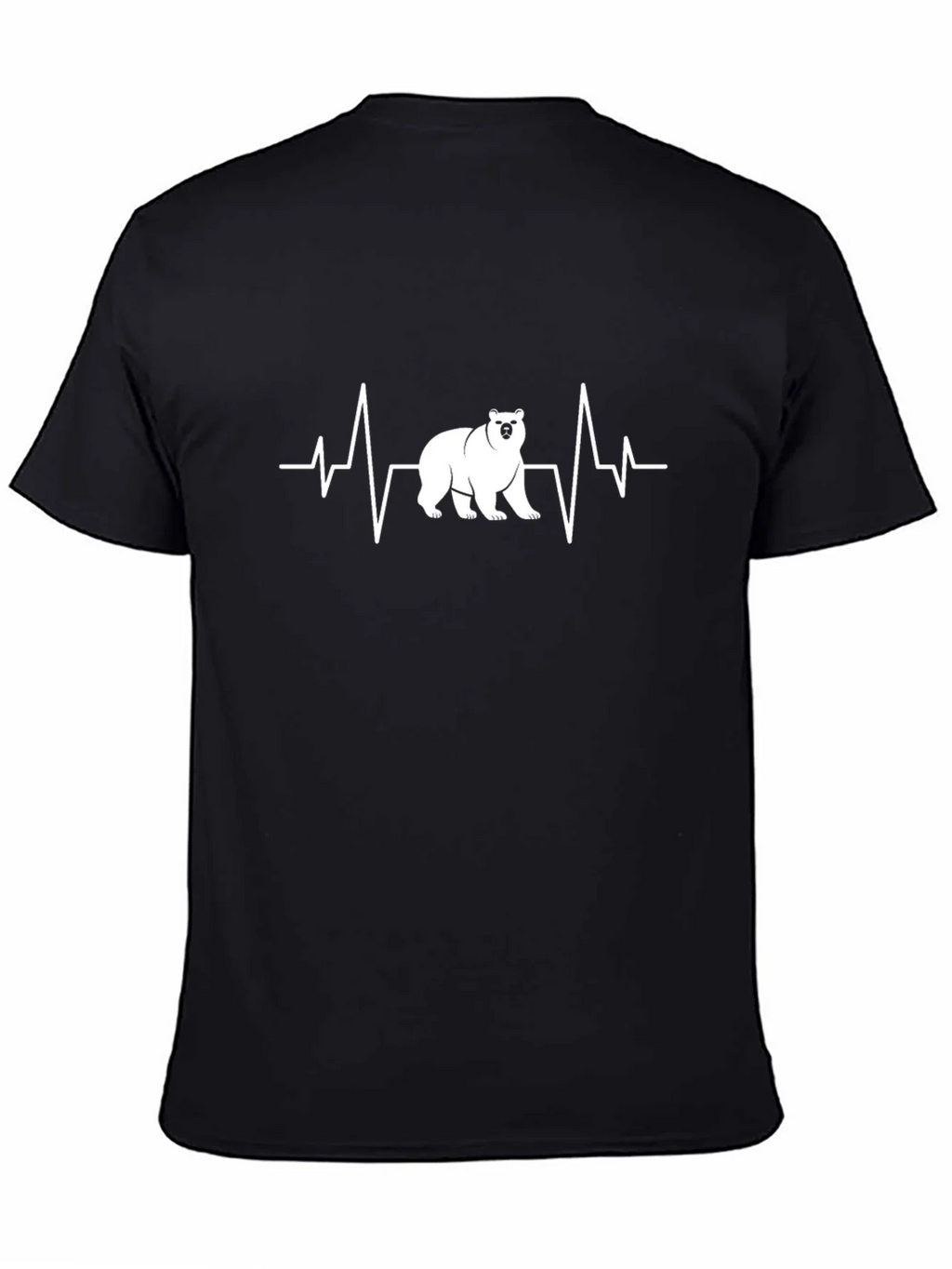 Bear Heartbeat T-Shirt - Black Crew Neck Tee product image 3