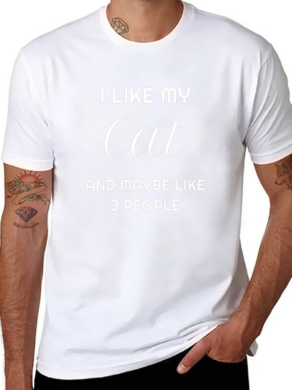 I Like My Cat Maybe 3 People - Graphic T-Shirt product image 10