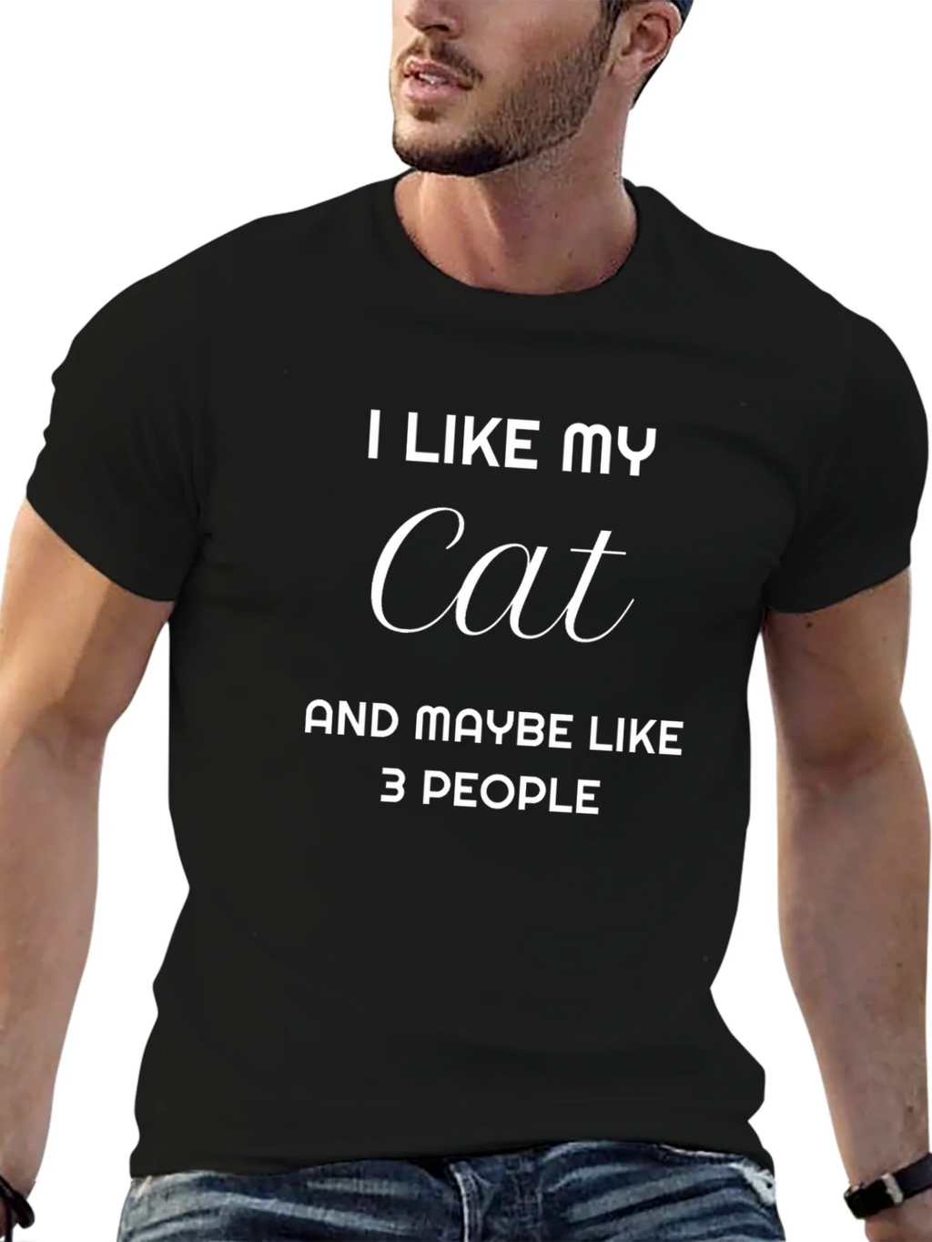 I Like My Cat Maybe 3 People - Graphic T-Shirt product image 9