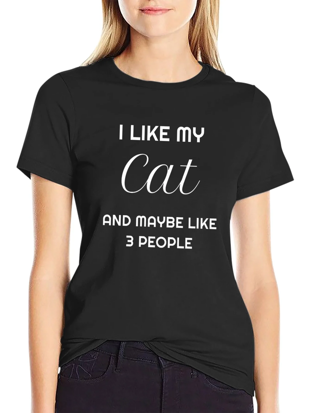 I Like My Cat Maybe 3 People - Graphic T-Shirt product image 5