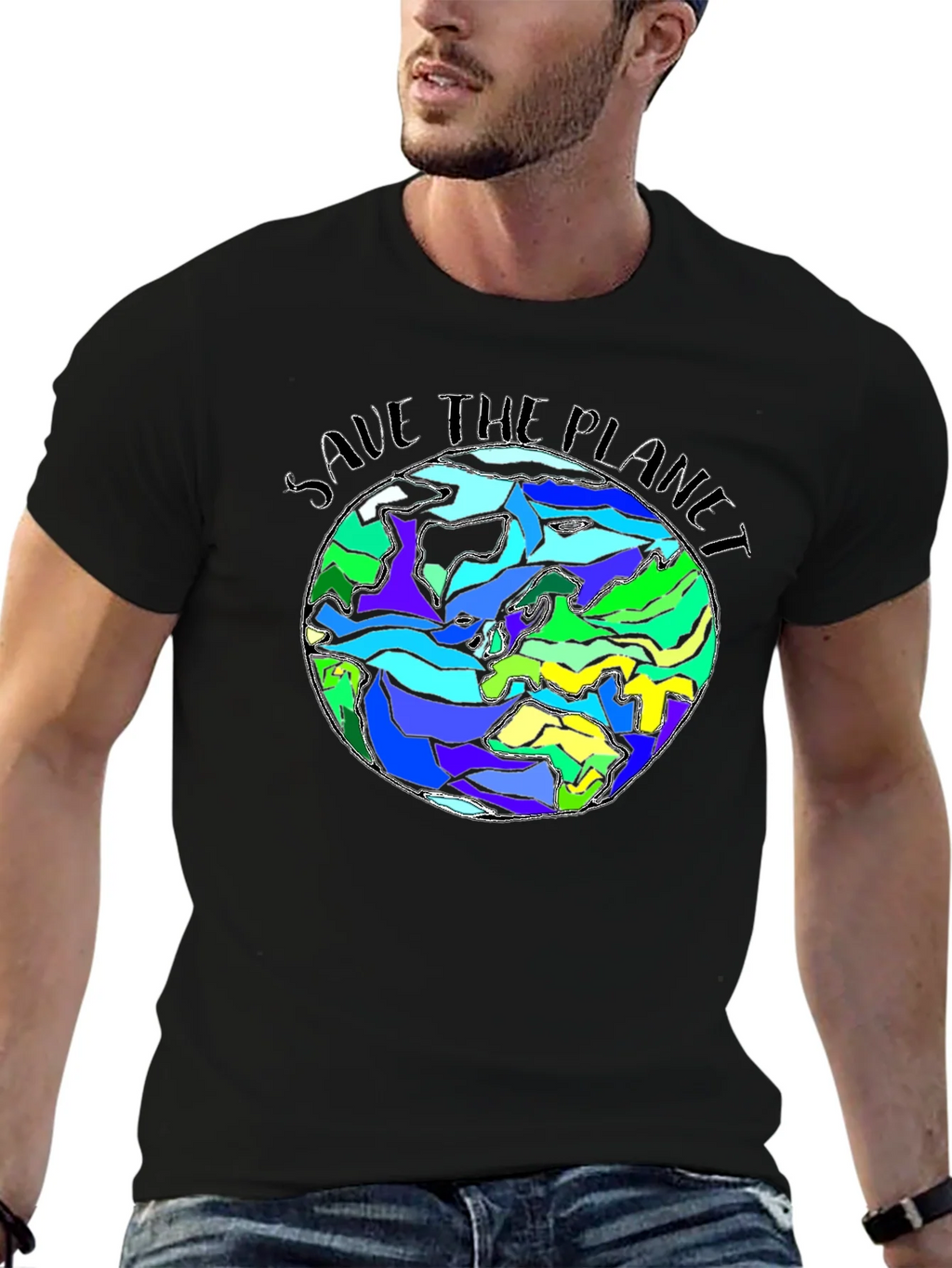 Save The Planet Earth Graphic Black T-Shirt product image 9