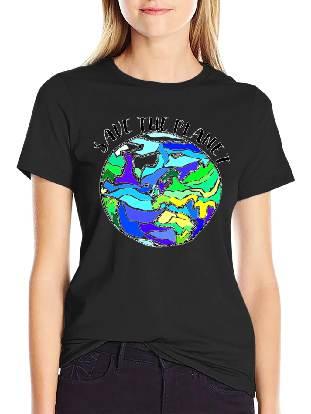 Save The Planet Earth Graphic Black T-Shirt product image 5