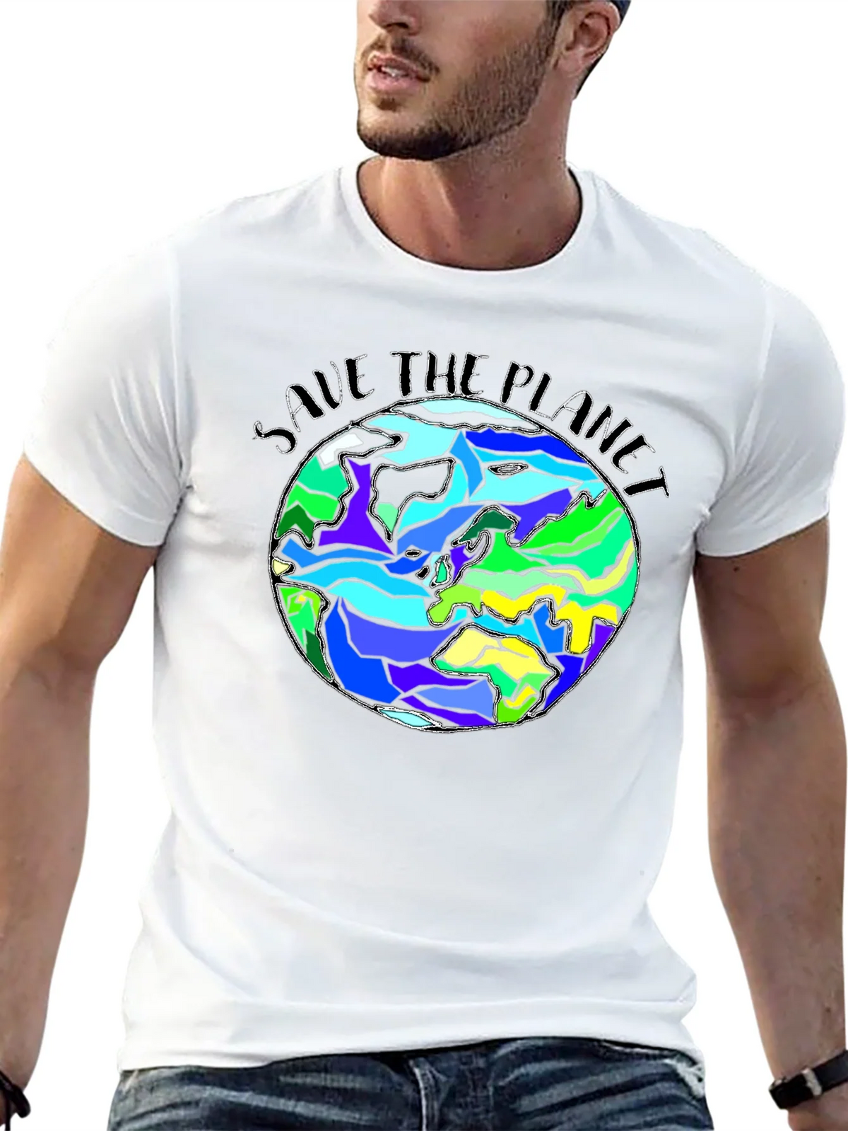 Save The Planet Earth Graphic Black T-Shirt product image 4