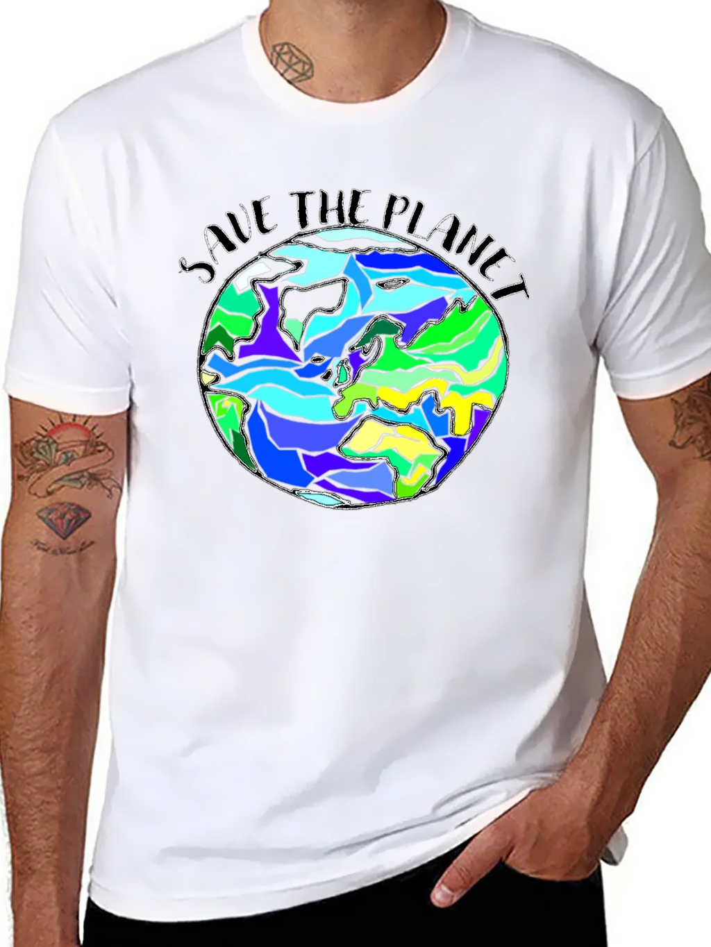 Save The Planet Earth Graphic Black T-Shirt product image 10