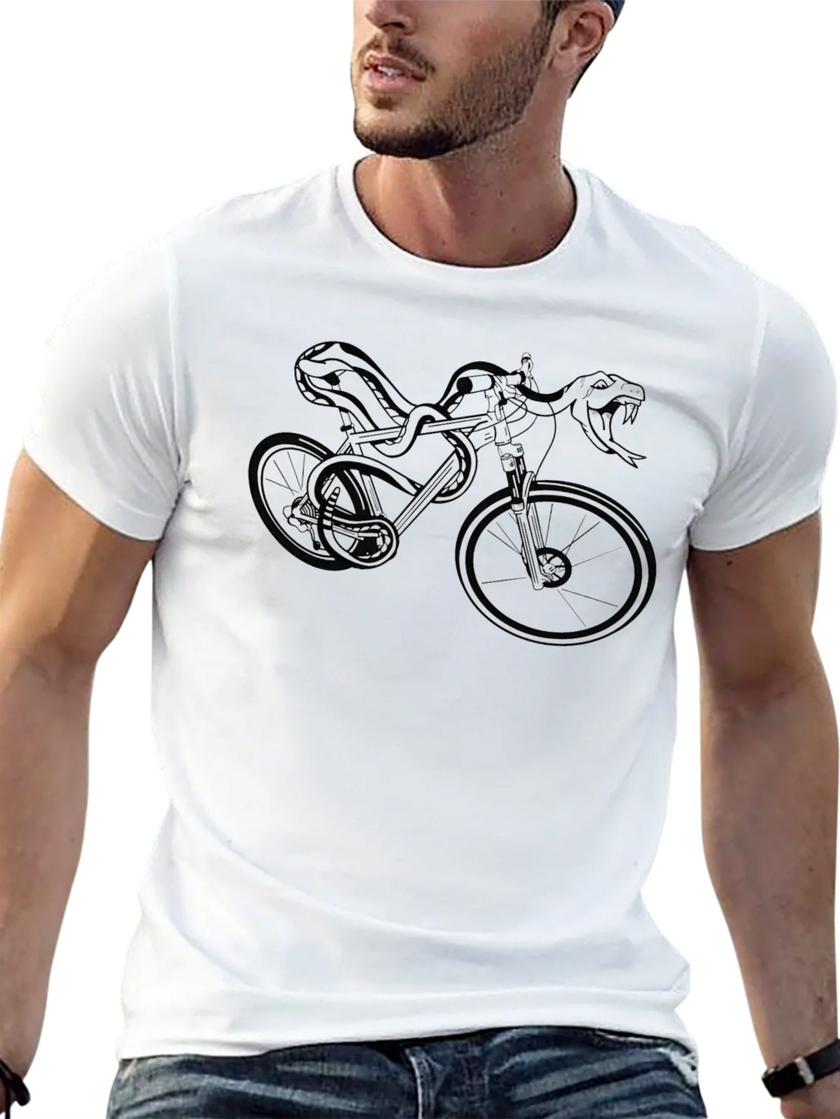 Snake Bike Graphic Tee - Edgy Style product image 11