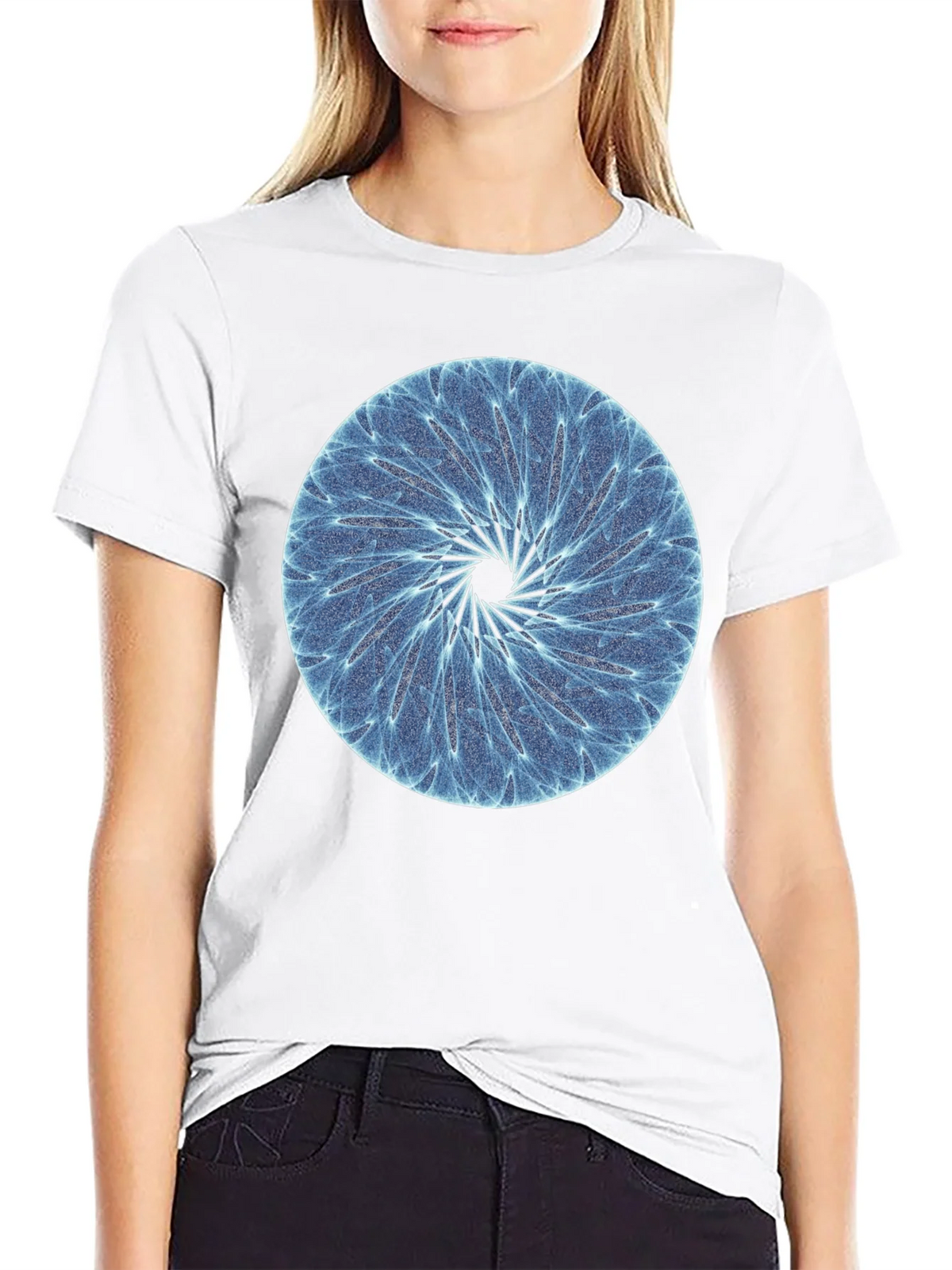 Abstract Circle Graphic Black T-Shirt product image 3