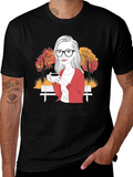Autumn Life T-Shirt: Woman with Coffee Design product image 1