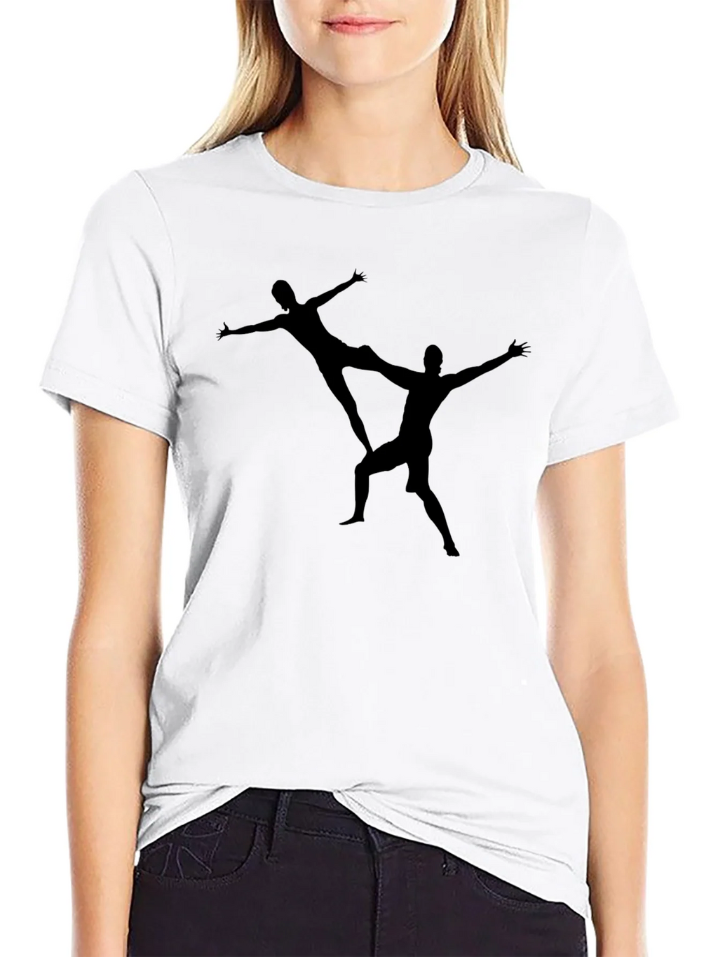 Acrobatic Duo Graphic Print Black T-Shirt product image 7