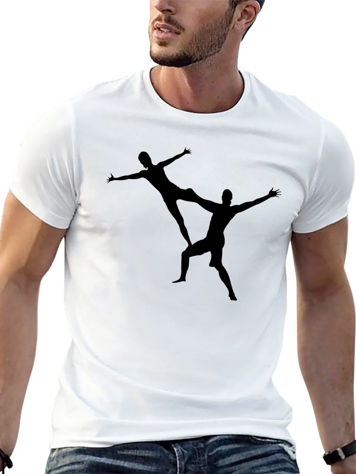 Acrobatic Duo Graphic Print Black T-Shirt product image 9