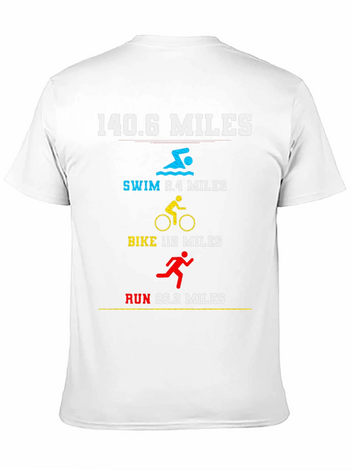 140.6 Miles Triathlon T-Shirt - Swim Bike Run product image 2