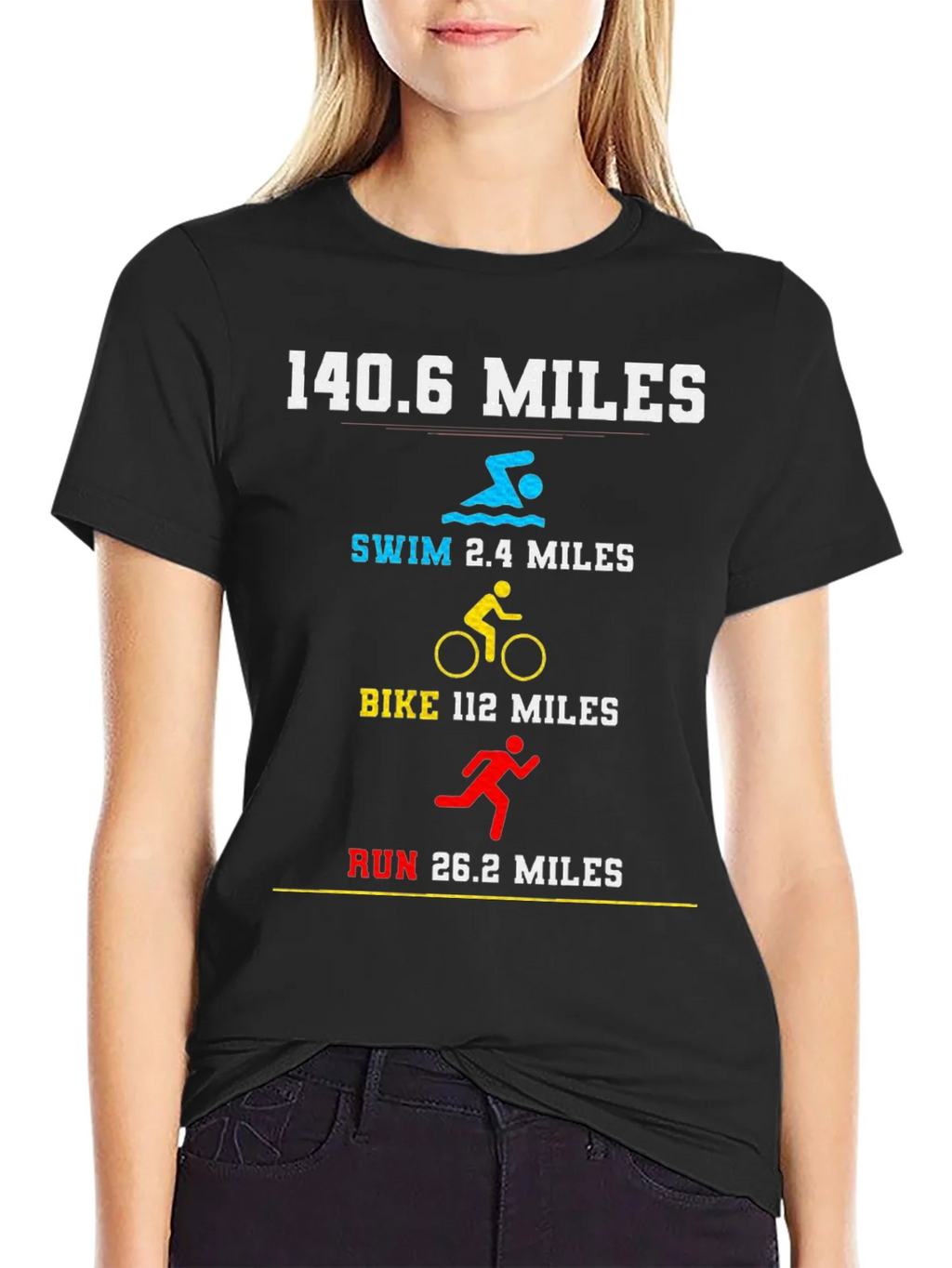 140.6 Miles Triathlon T-Shirt - Swim Bike Run product image 5