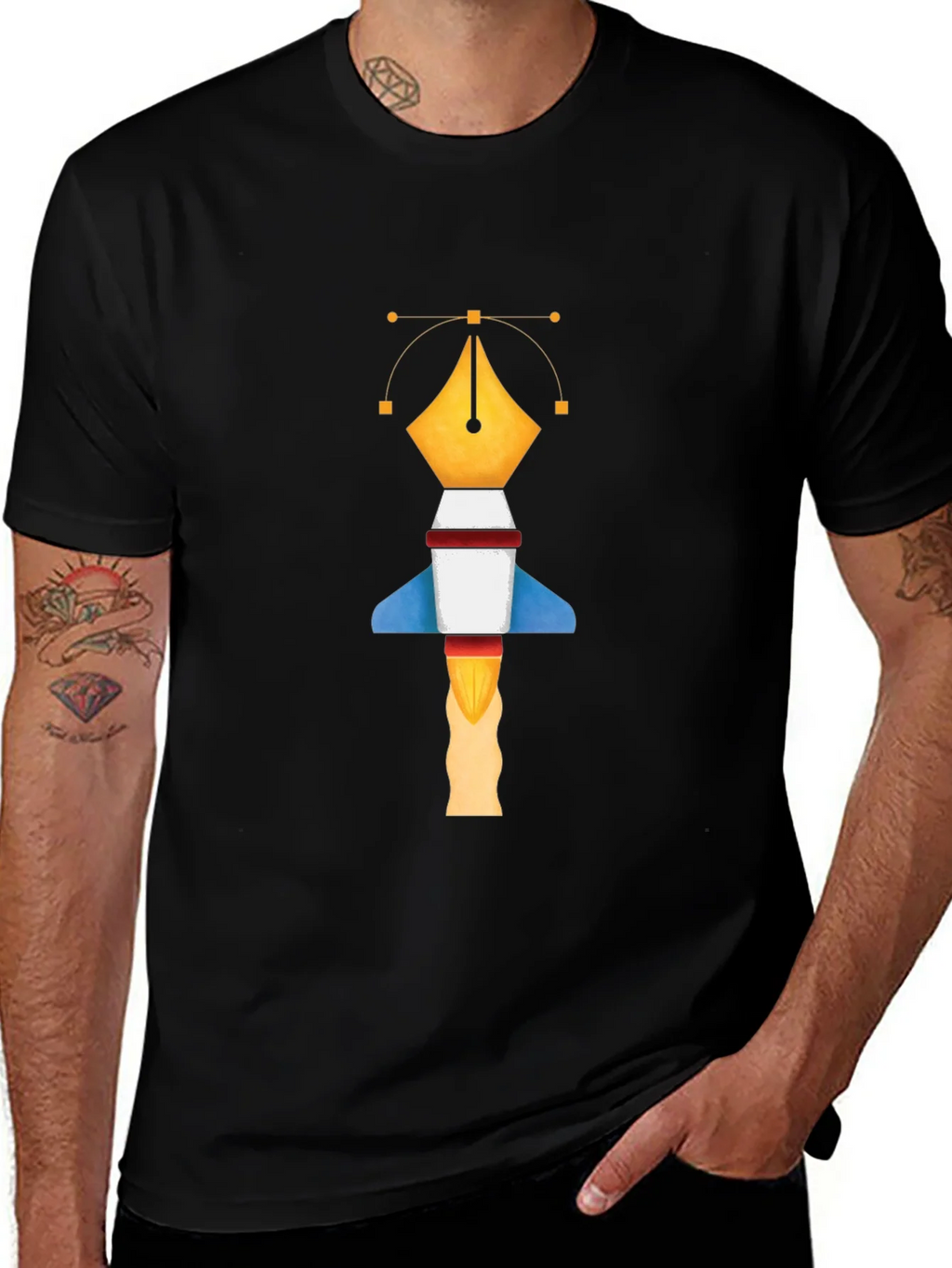 Graphic Designer Pen Rocket T-Shirt product image 1