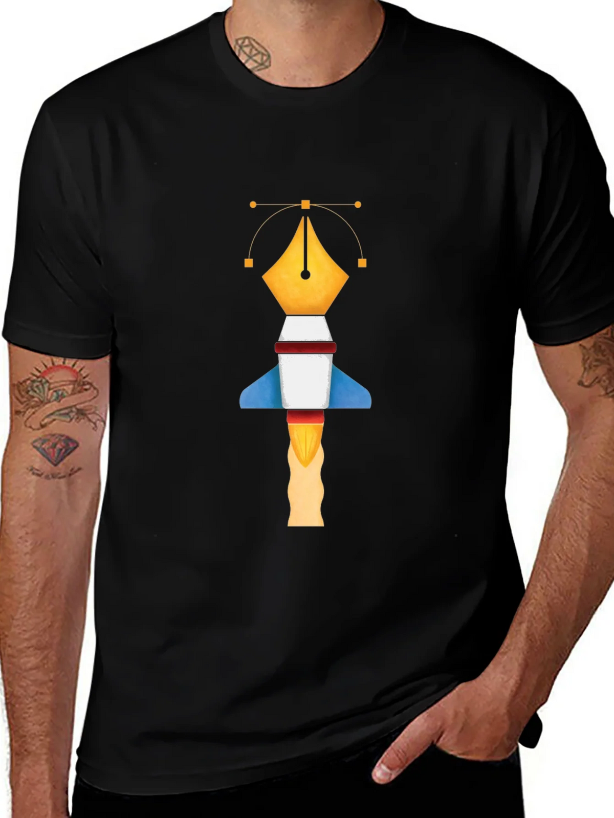 Graphic Designer Pen Rocket T-Shirt product image 1