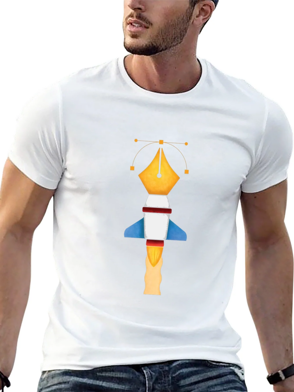 Graphic Designer Pen Rocket T-Shirt product image 4