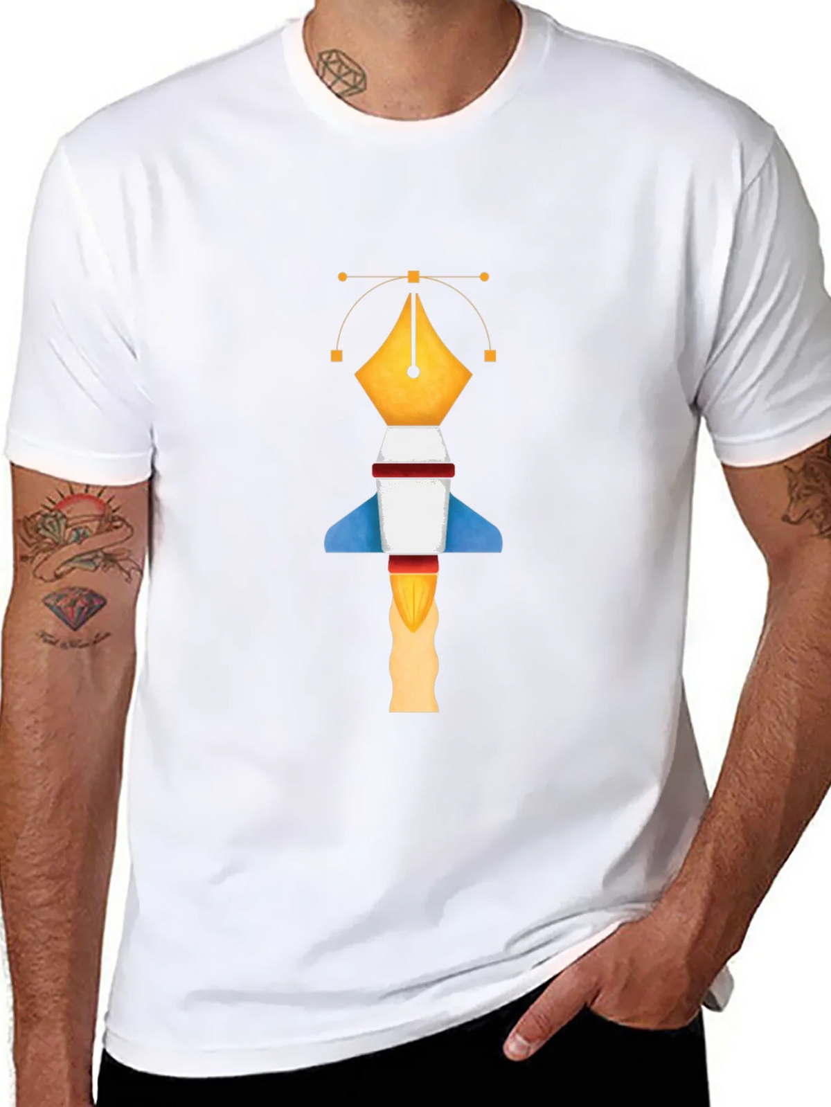 Graphic Designer Pen Rocket T-Shirt product image 8