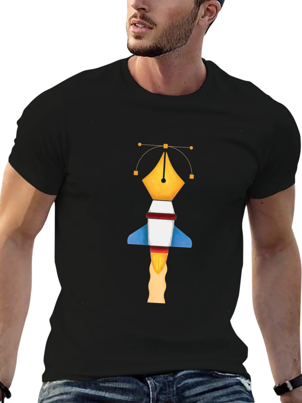 Graphic Designer Pen Rocket T-Shirt product image 7