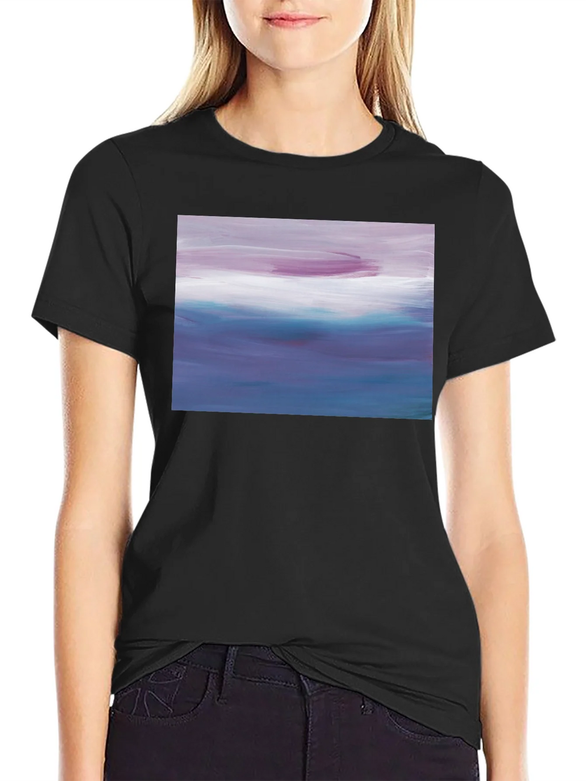 Abstract Seascape Graphic Black T-Shirt product image 2