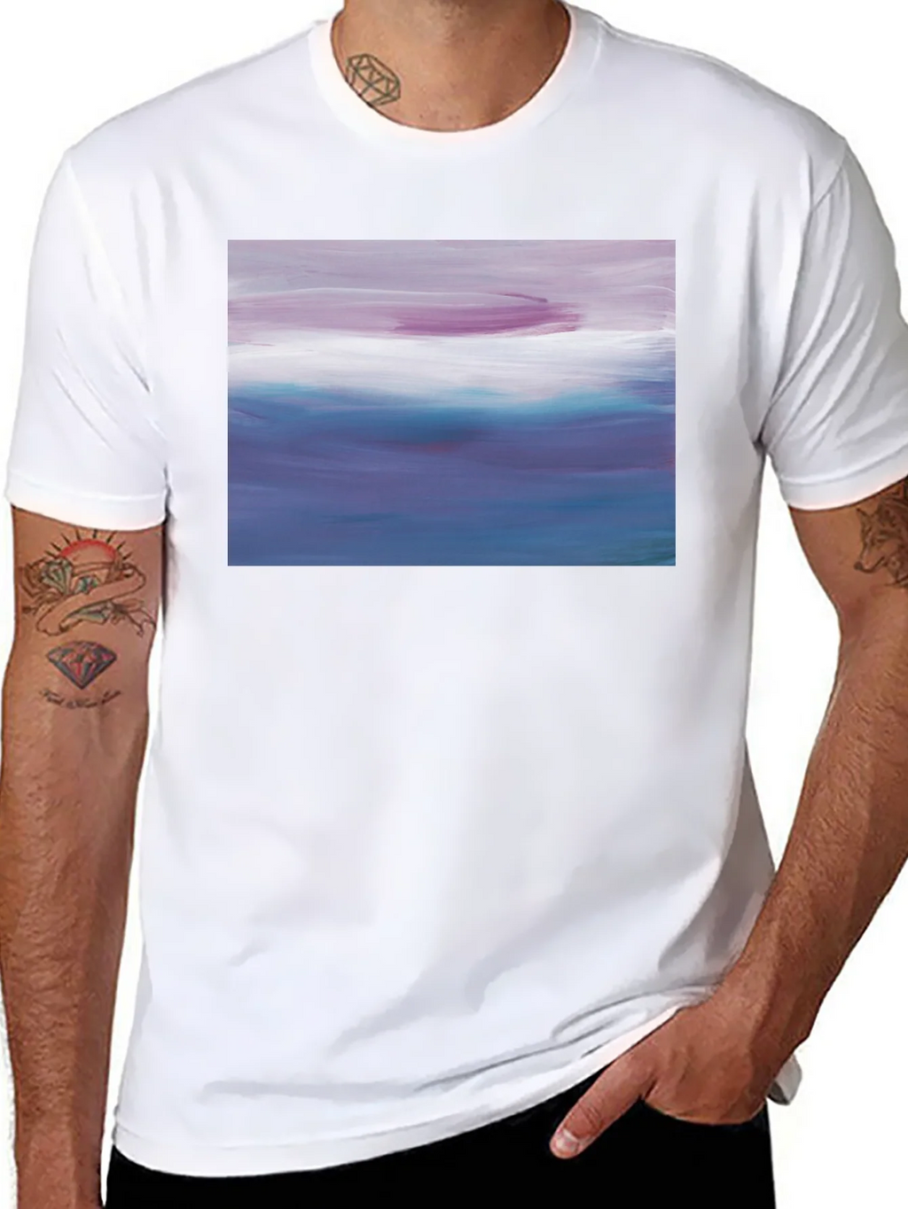Abstract Seascape Graphic Black T-Shirt product image 7
