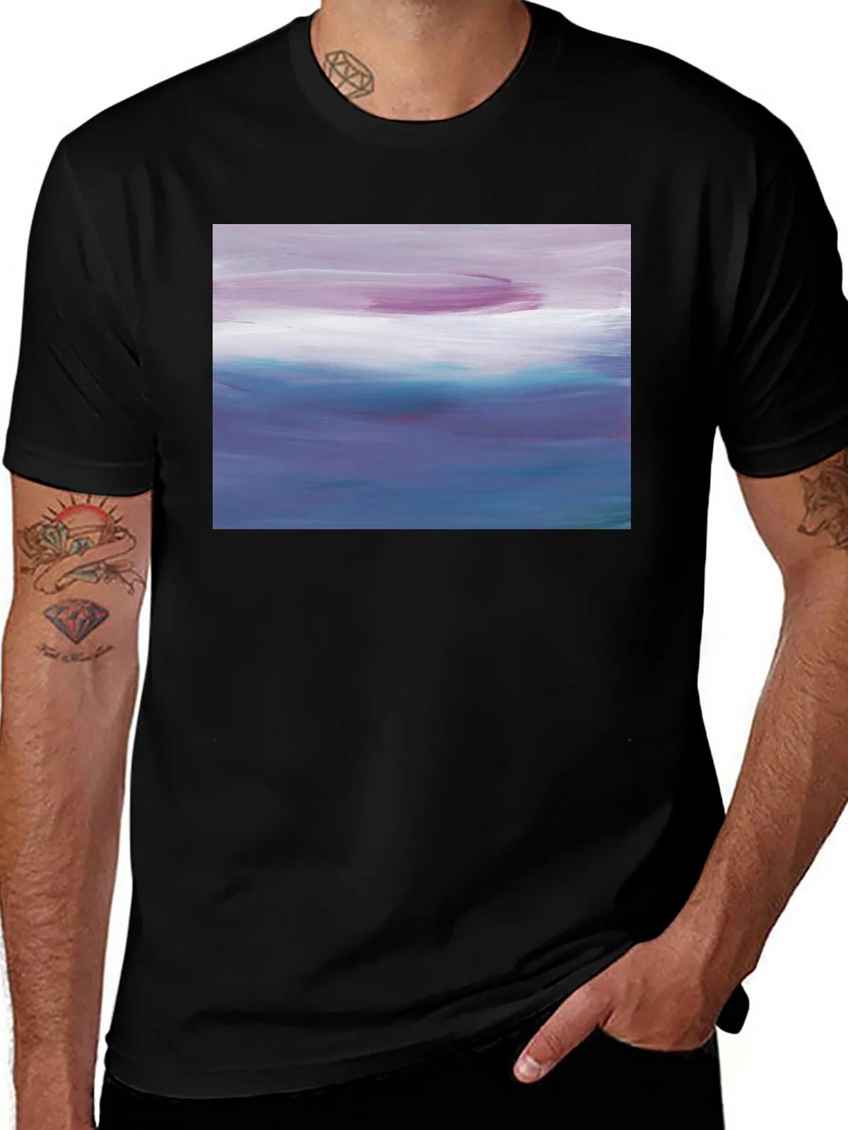 Abstract Seascape Graphic Black T-Shirt product image 1