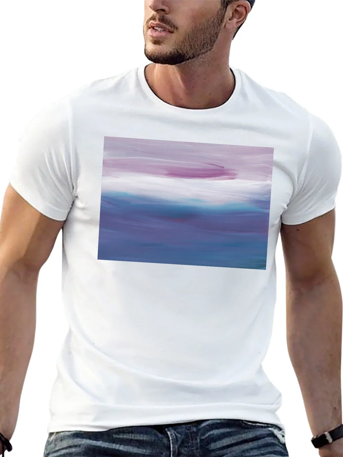 Abstract Seascape Graphic Black T-Shirt product image 12