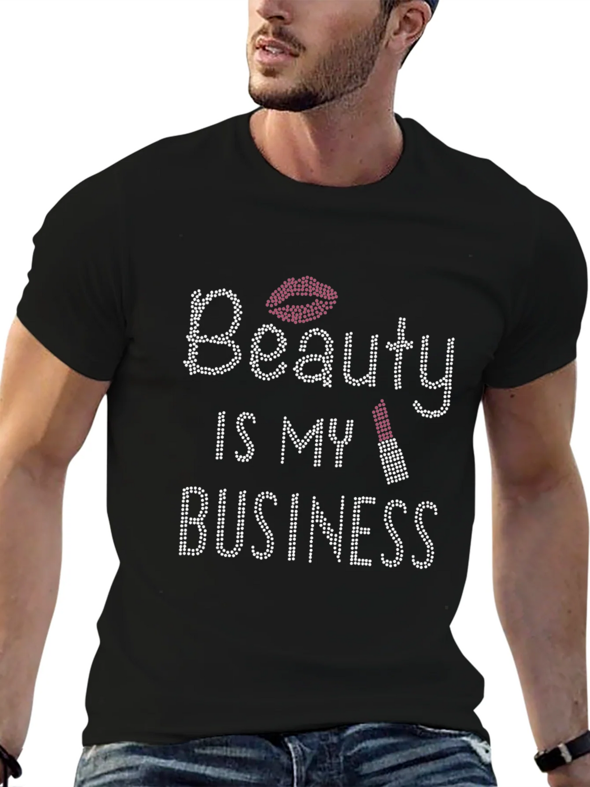 Beauty Is My Business Rhinestone T-Shirt product image 7