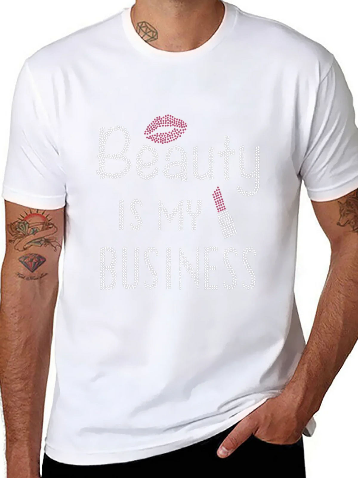 Beauty Is My Business Rhinestone T-Shirt product image 8