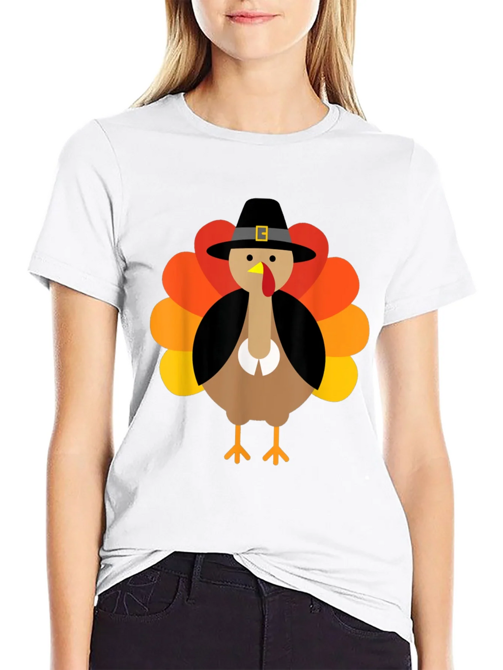 Thanksgiving Turkey Pilgrim Hat Graphic Tee