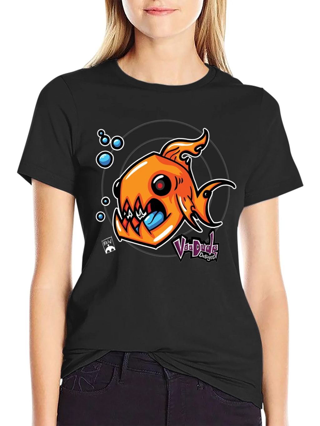 Fish Graphic Black T-Shirt - Unique Design product image 5