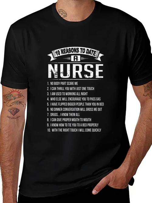 10 Reasons to Date a Nurse Graphic T-Shirt product image 1