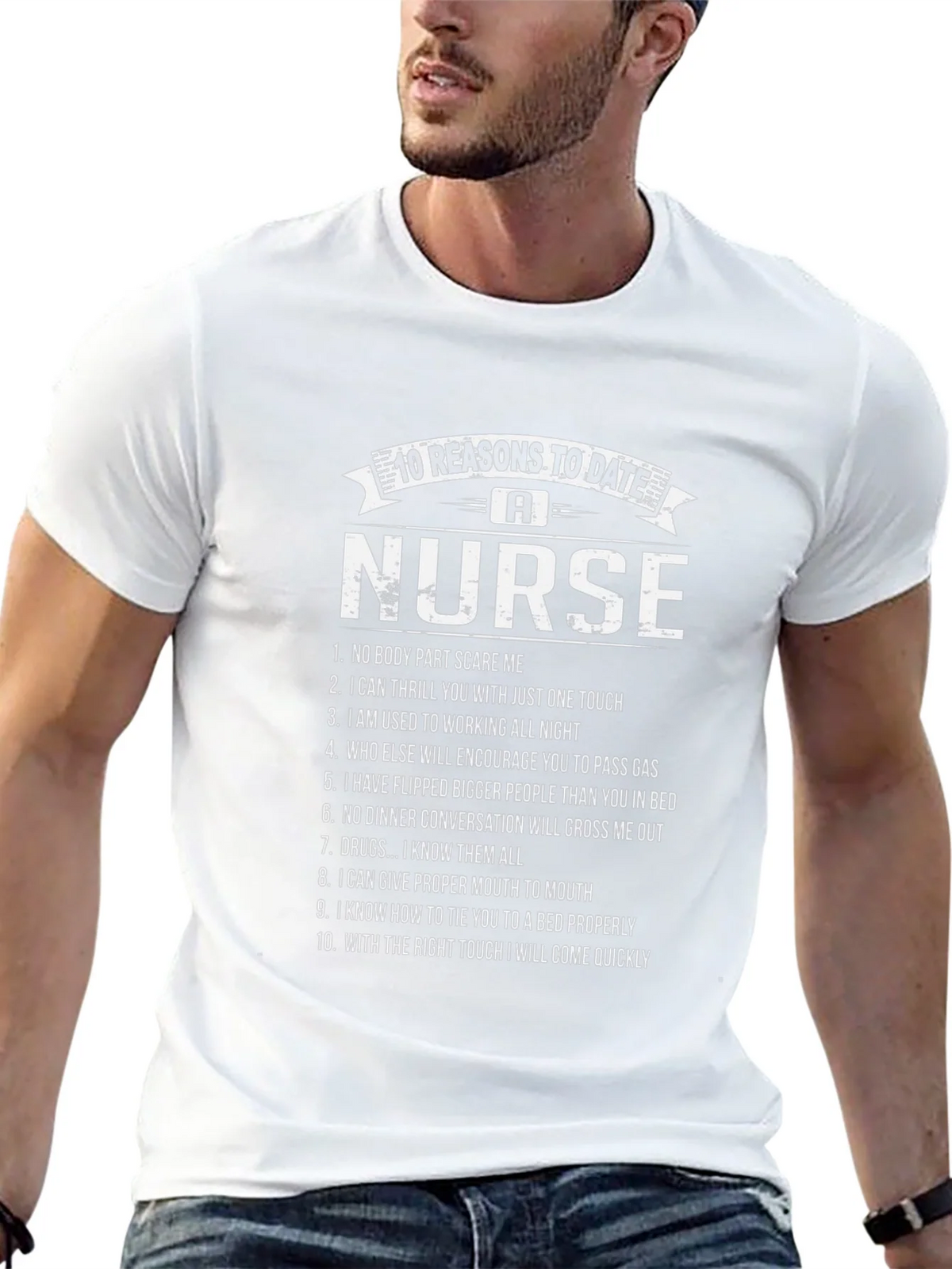 10 Reasons to Date a Nurse Graphic T-Shirt product image 4