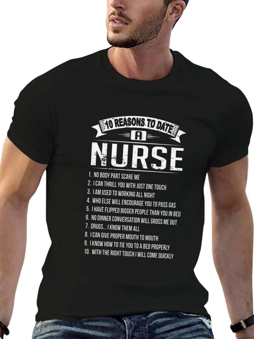 10 Reasons to Date a Nurse Graphic T-Shirt product image 9