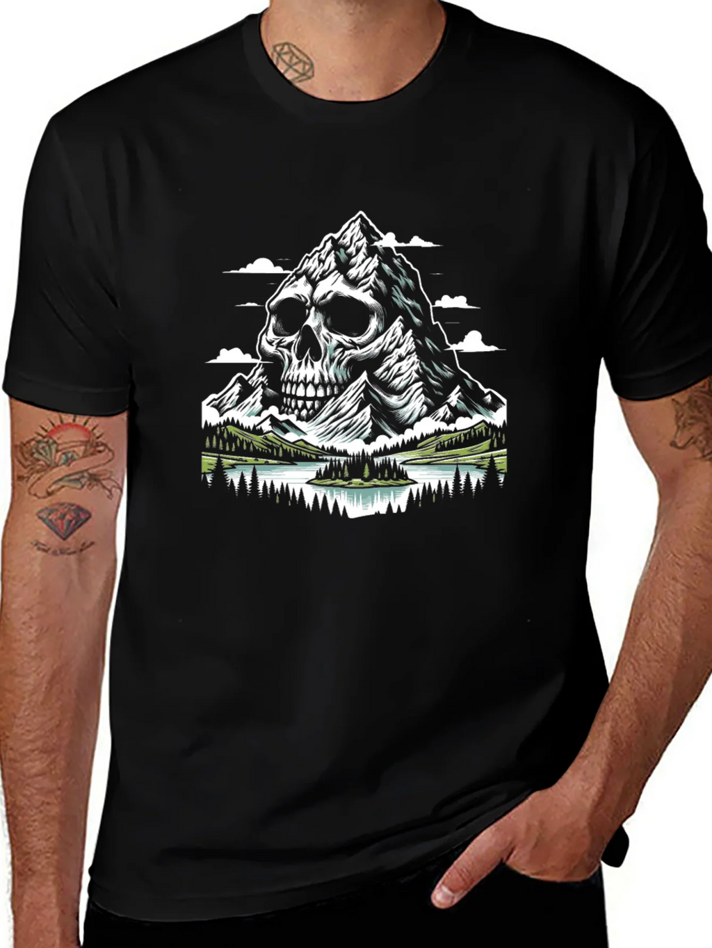 Skull Mountain Graphic T-Shirt - Unique Design product image 1