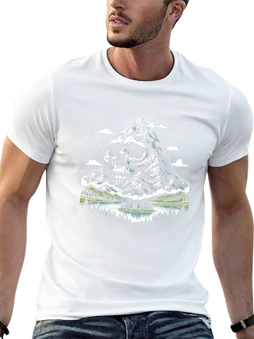Skull Mountain Graphic T-Shirt - Unique Design product image 4