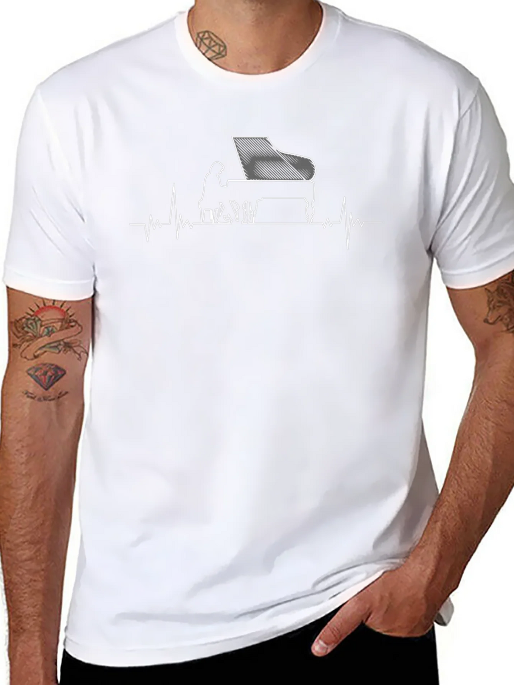Piano Heartbeat Graphic Tee product image 7