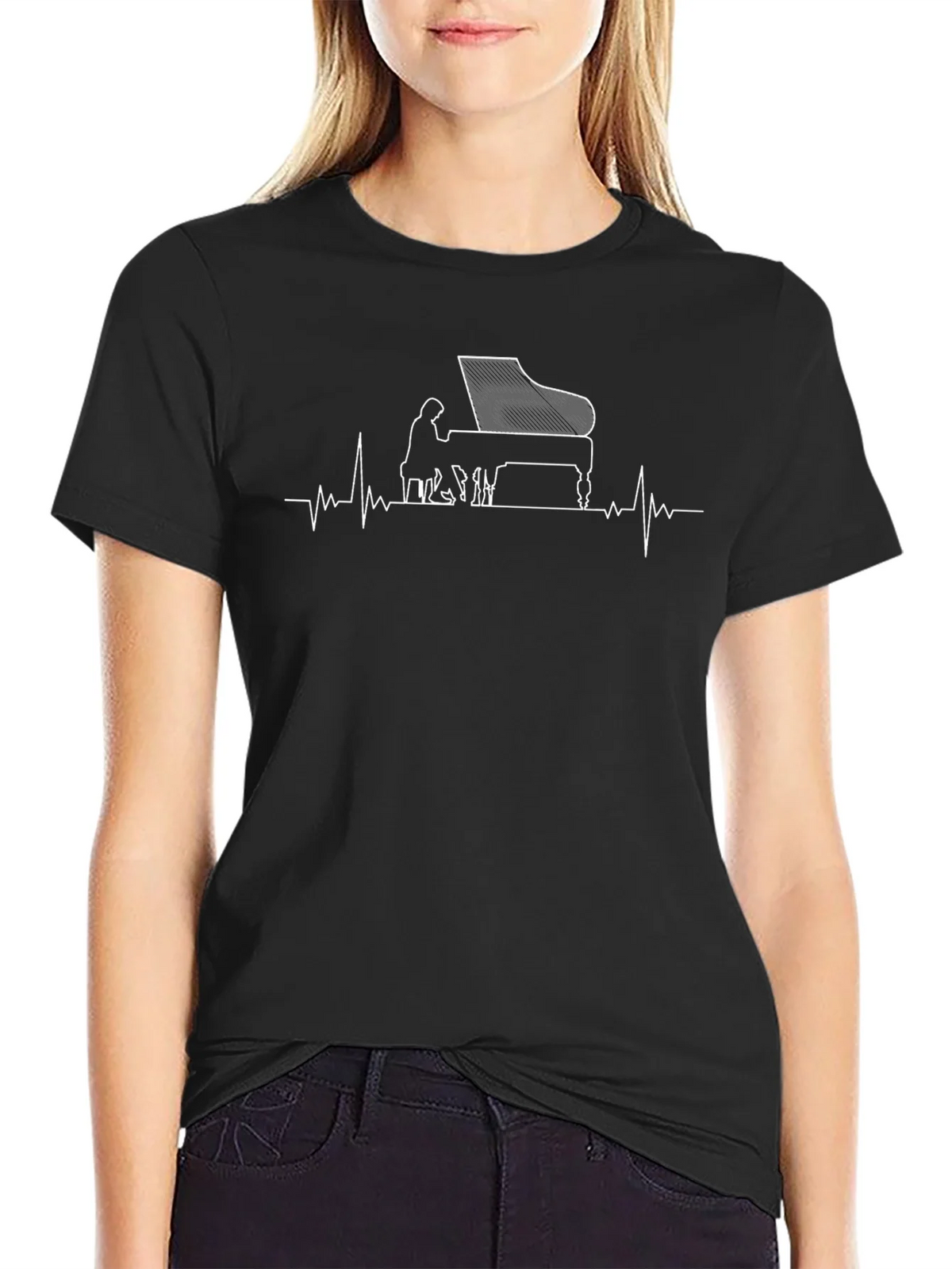 Piano Heartbeat Graphic Tee product image 2