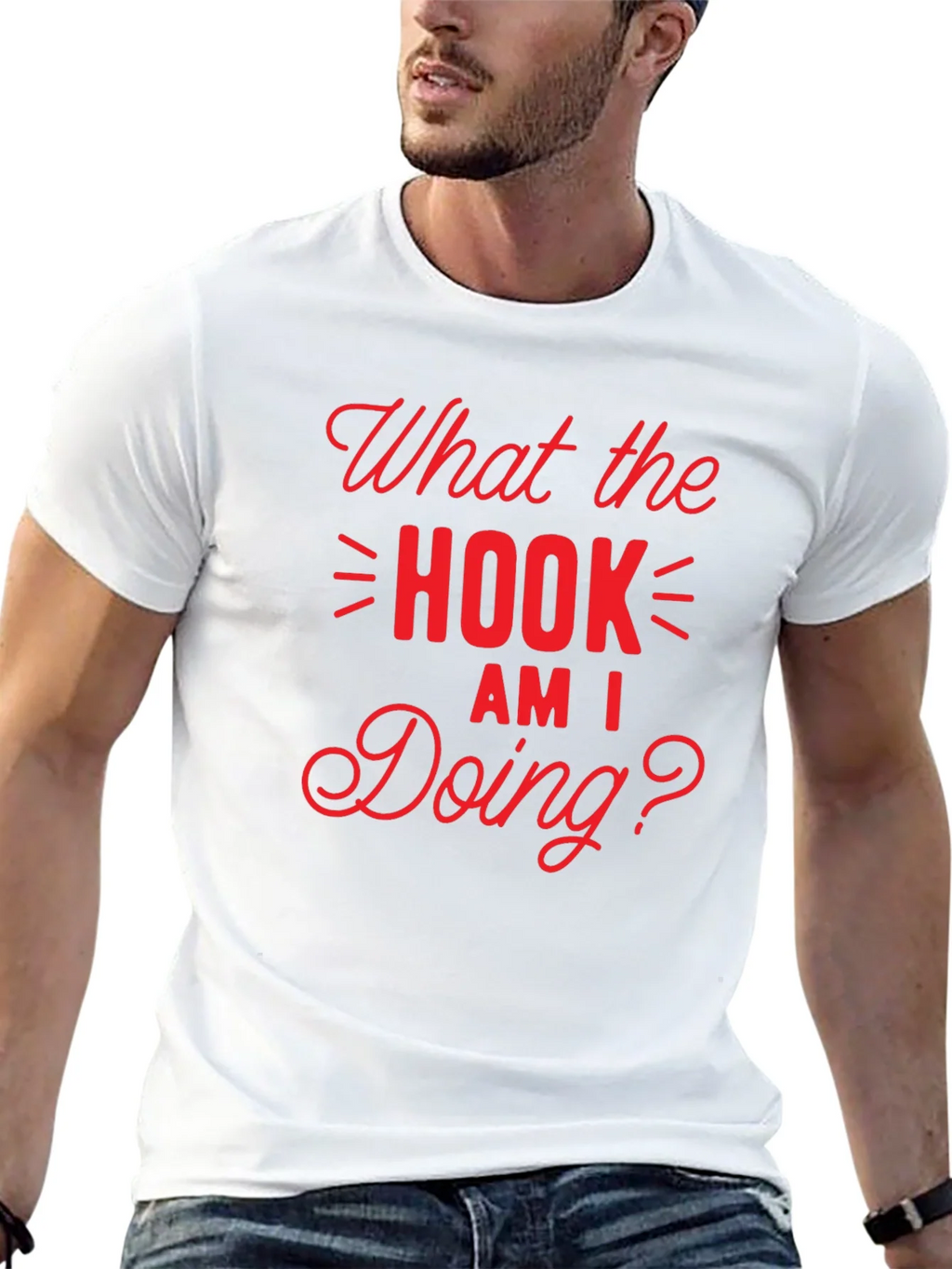 What the Hook Am I Doing? Black T-Shirt product image 4