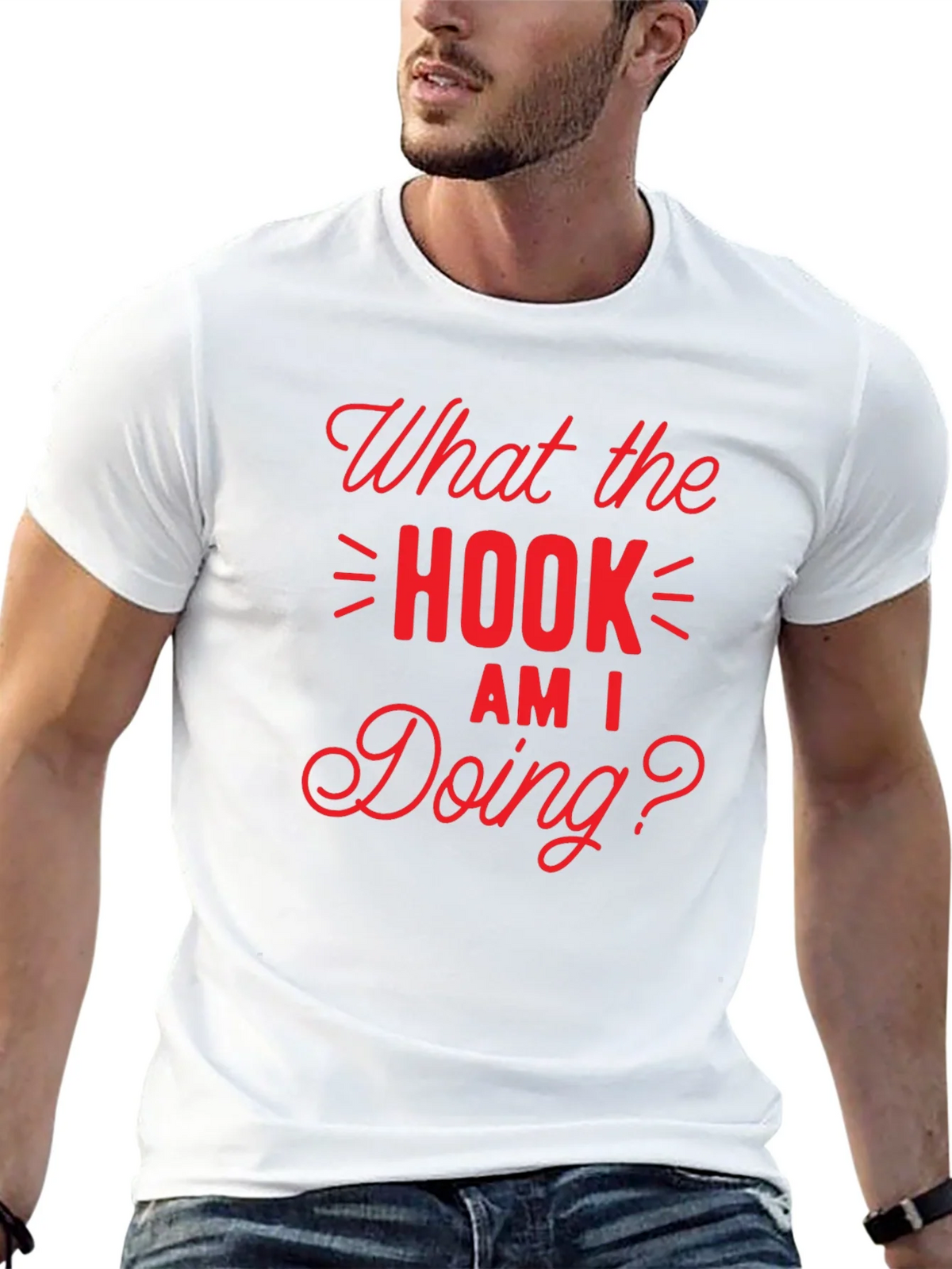What the Hook Am I Doing? Black T-Shirt product image 4