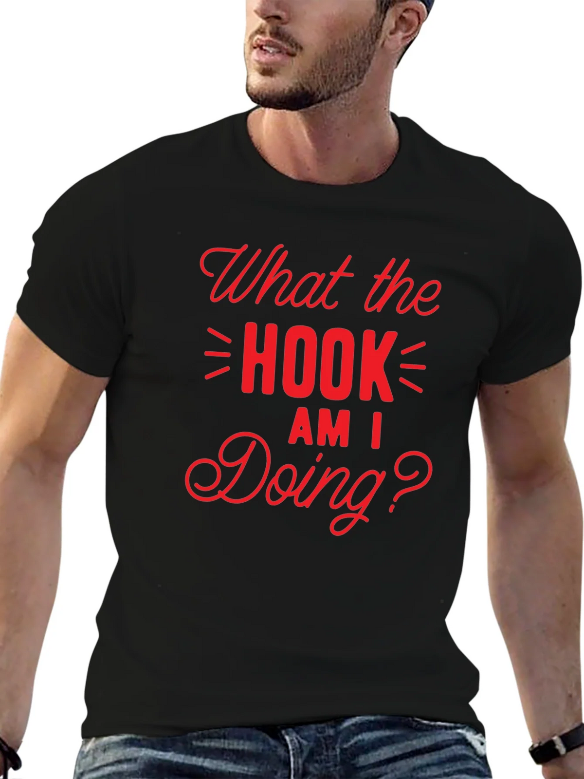 What the Hook Am I Doing? Black T-Shirt product image 9