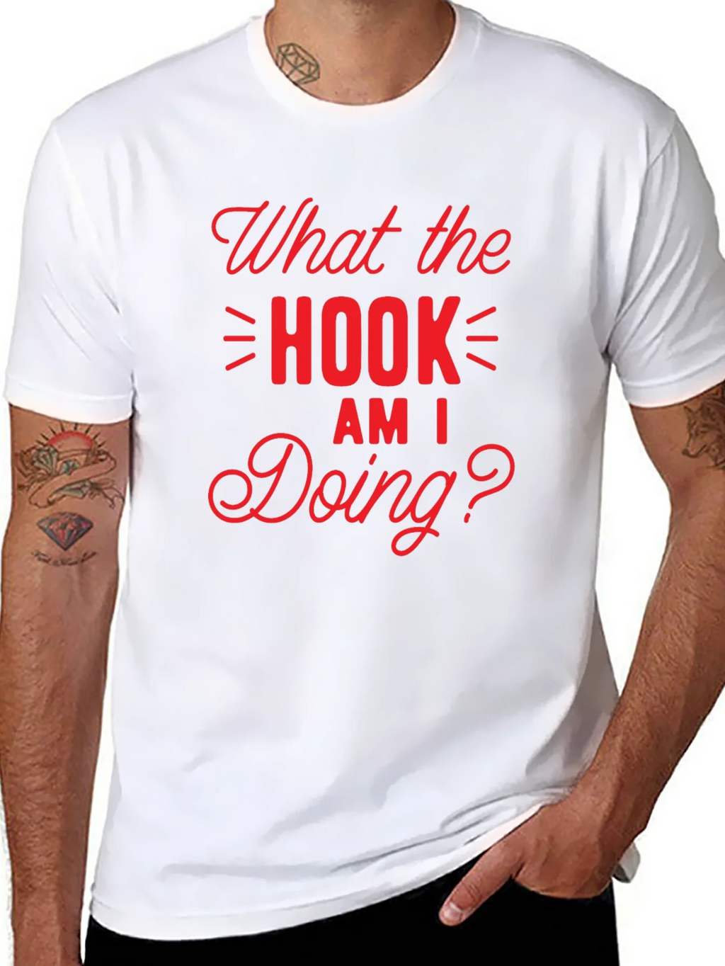 What the Hook Am I Doing? Black T-Shirt product image 10